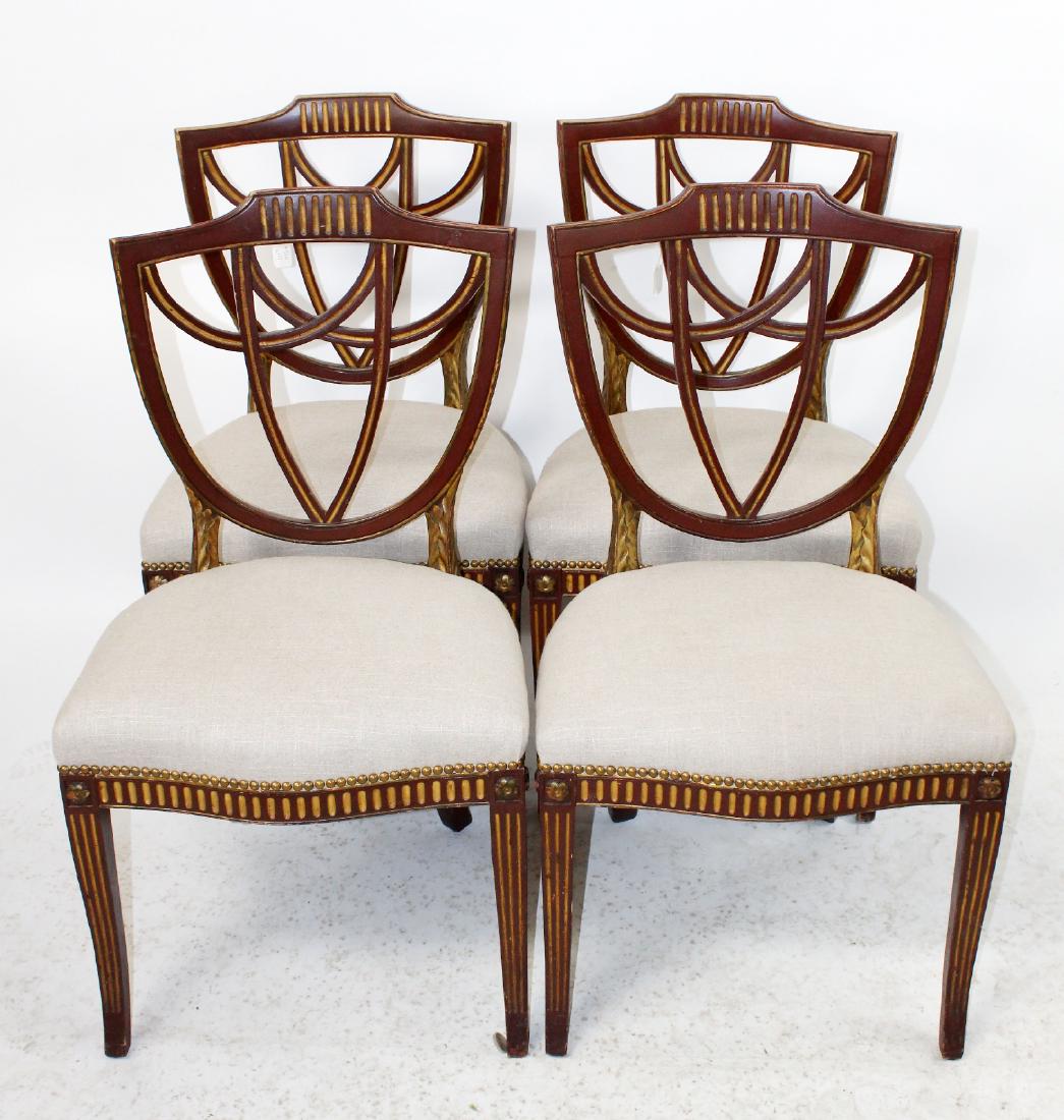 Set of 4 Hepplewhite shield back chairs (1 of 3)