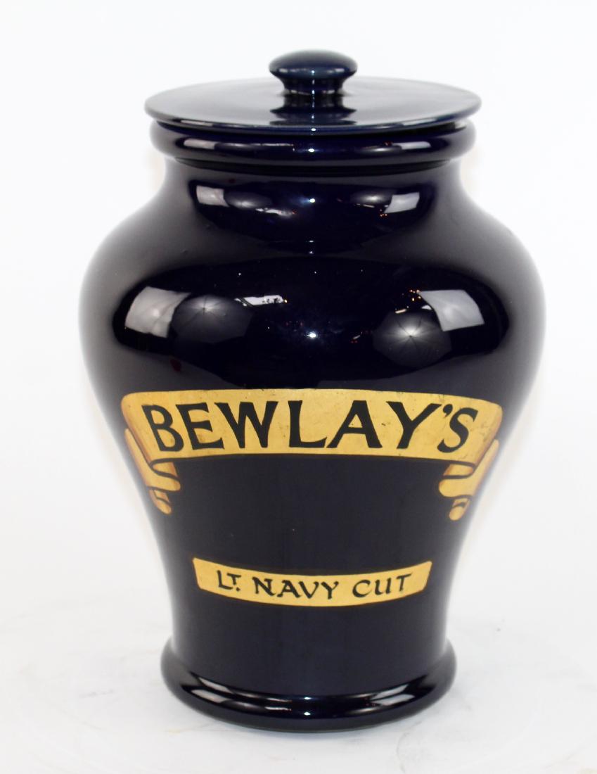 Cobalt ceramic tobacco jar After Belway's (1 of 4)