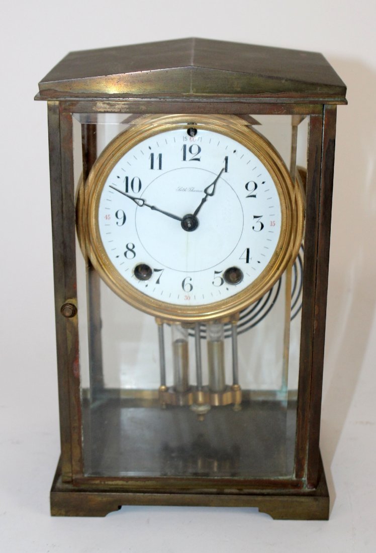 Seth Thomas brass & glass carriage clock