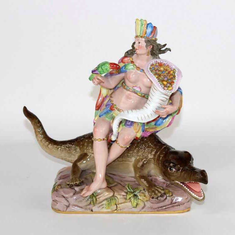 Meissen 19th c porcelain figurine "America" (1 of 7)