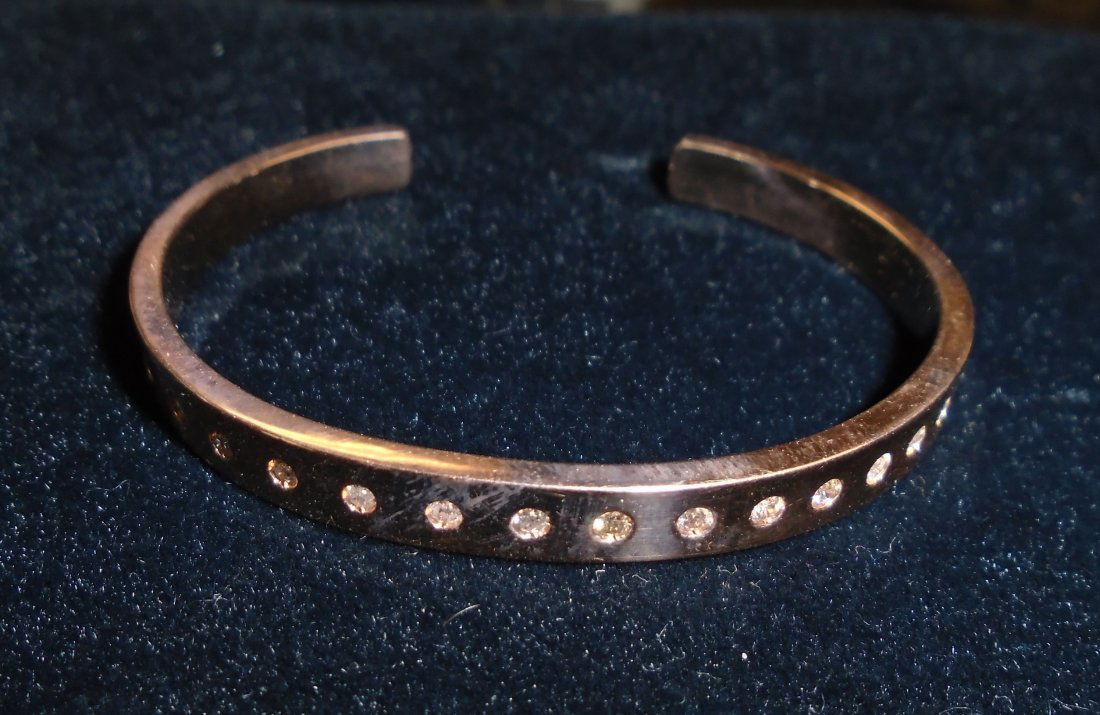 14kt rose gold and diamond cuff bracelet (1 of 6)