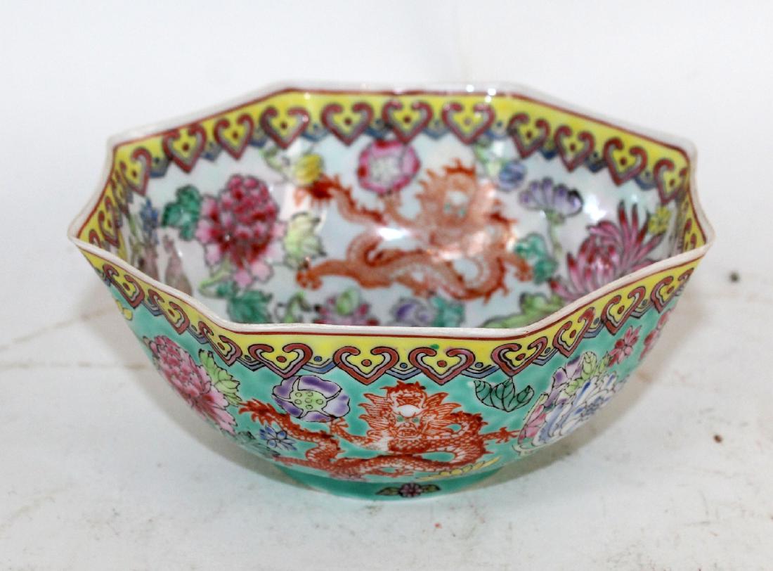 Chinese eggshell porcelain octagonal bowl (1 of 8)
