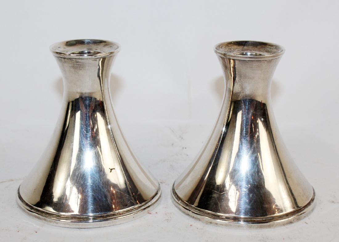 Pair of Reed & Barton weighted sterling candleholders