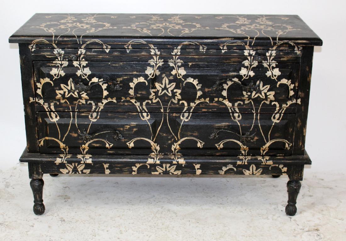 Guildmaster ebonized & painted 2 drawer chest (1 of 9)