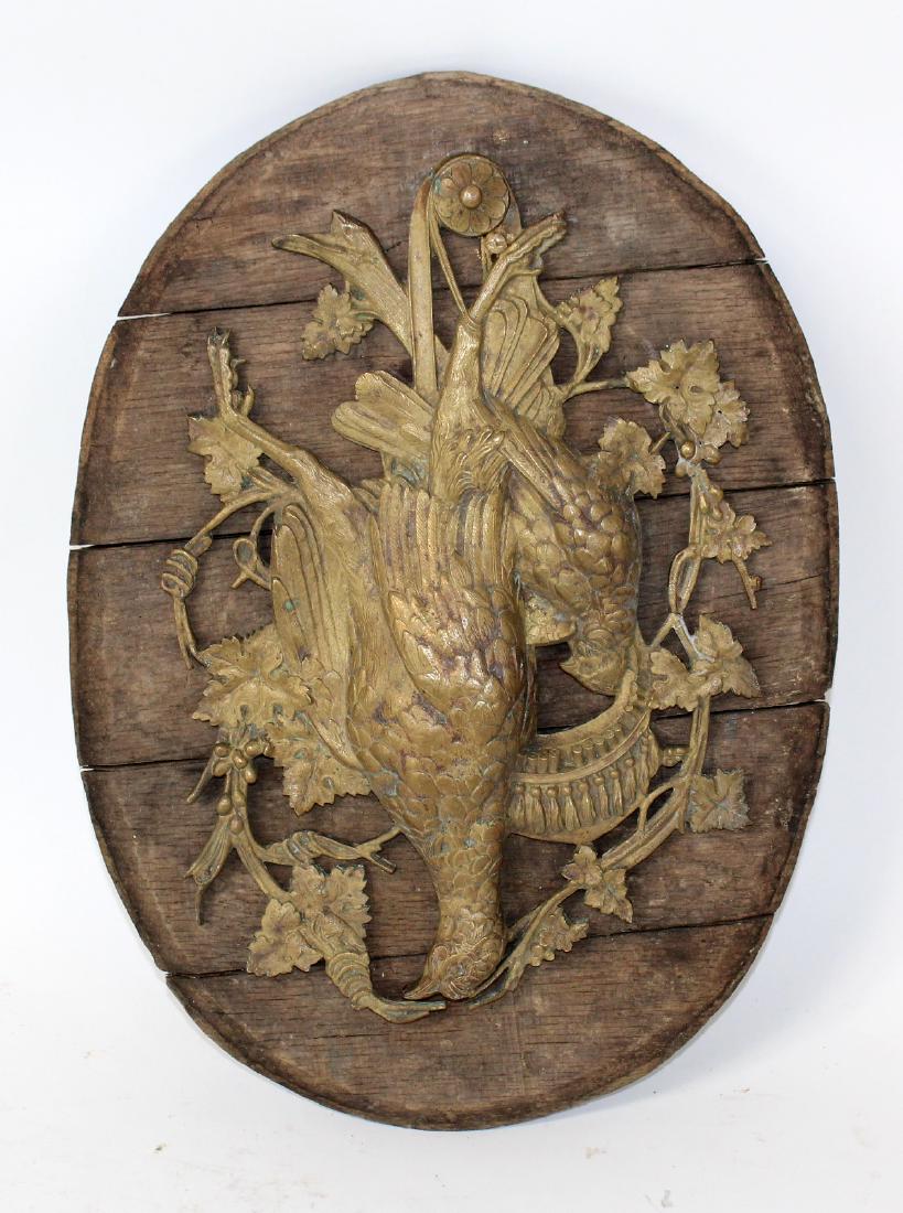 French bronze hunting plaque with birds (1 of 6)