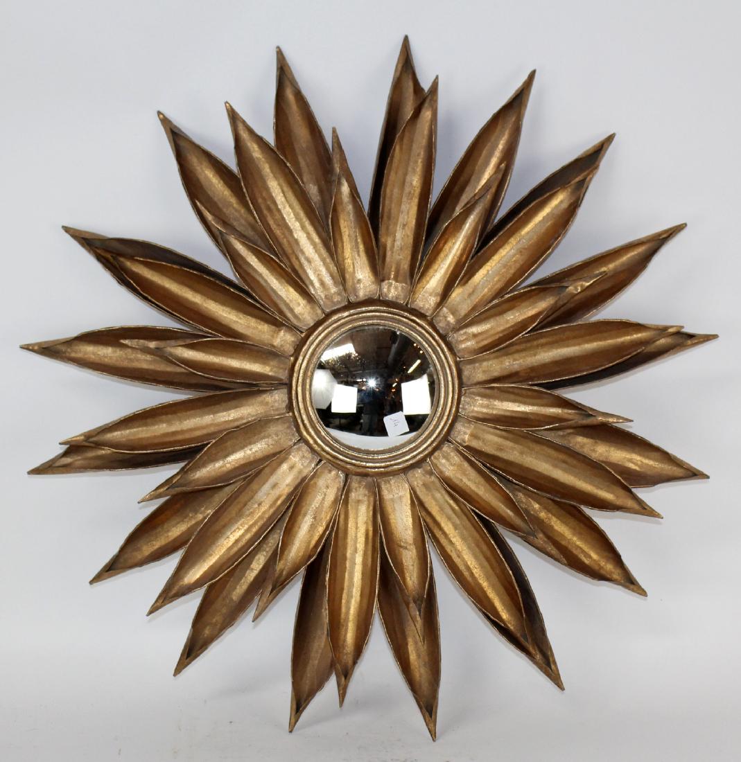 Mid century French gilt metal sunburst mirror (1 of 5)
