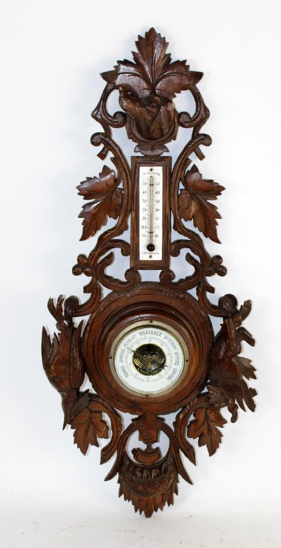 French carved walnut barometer (1 of 7)