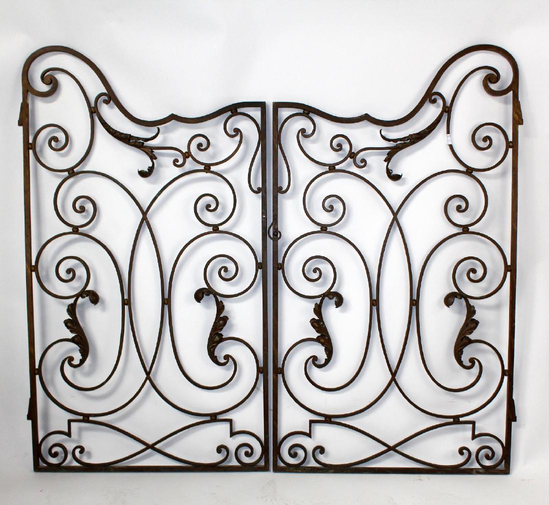 Pair of French scrolled iron garden gates (1 of 6)