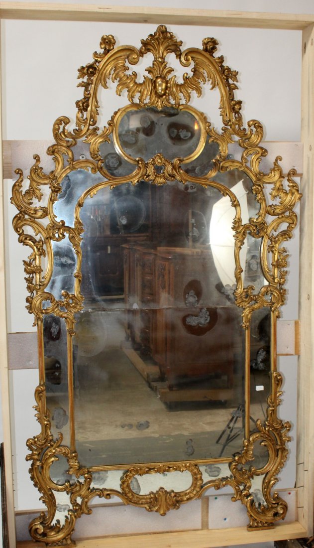 Italian Rococo 19th c giltwood mirror (1 of 6)