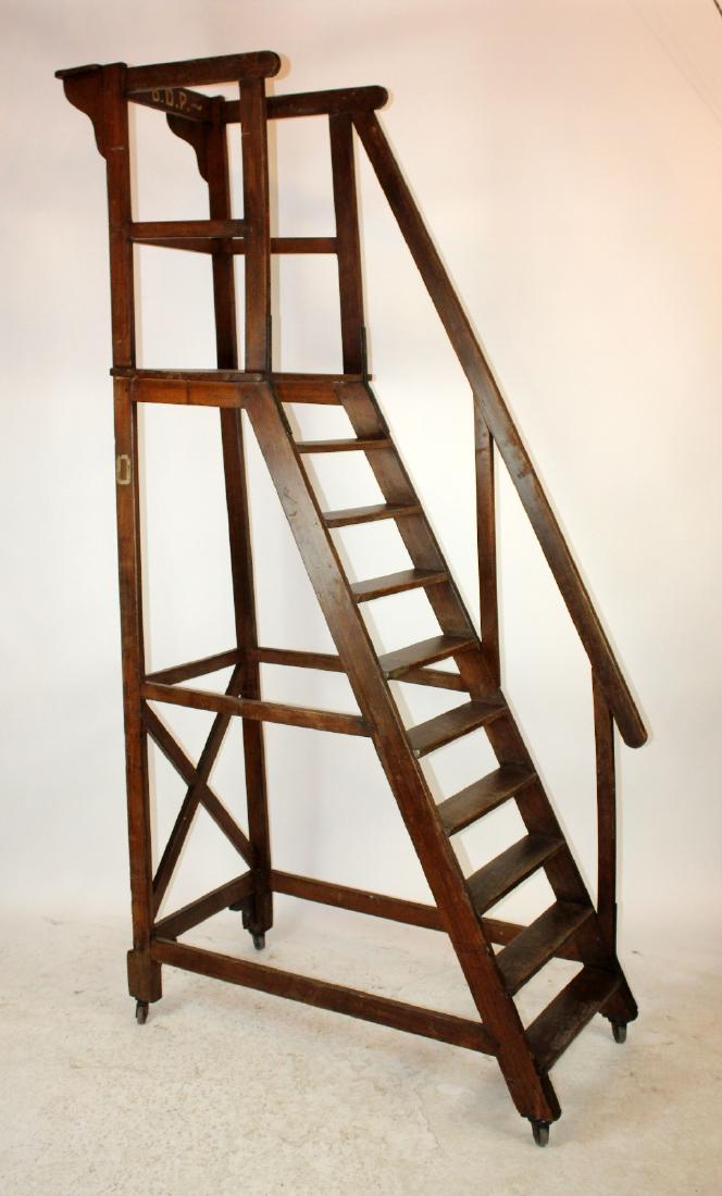 Antique French rolling library ladder (1 of 6)