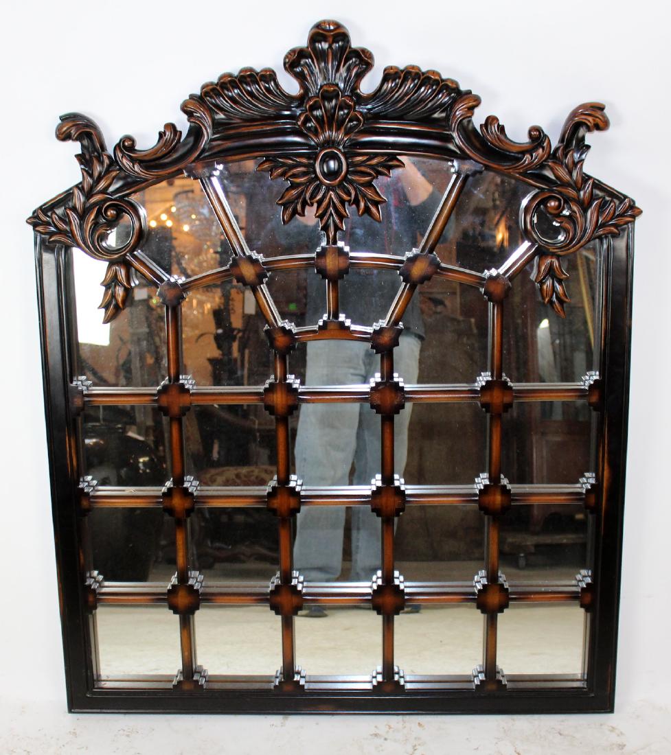 Ebonized mahogany paneled mirror (1 of 6)