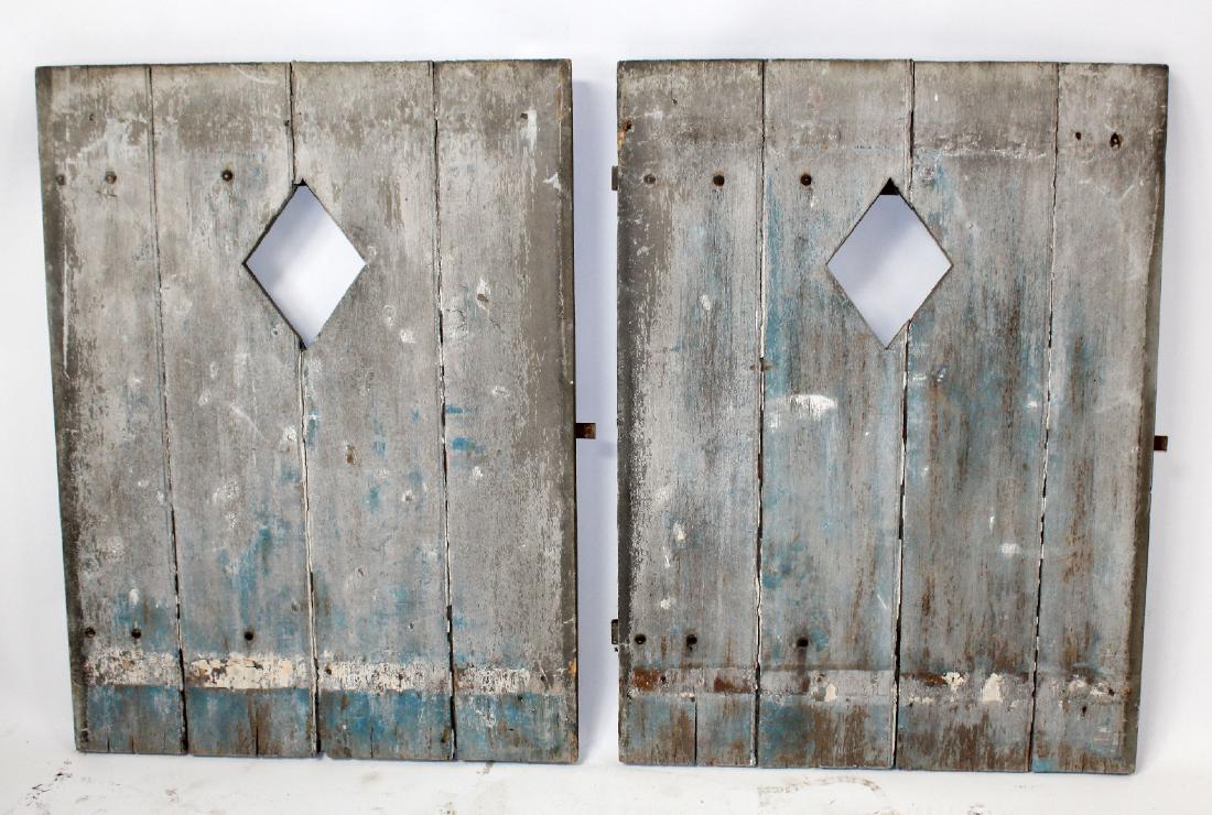 Lot of 2 French rustic painted doors (1 of 7)