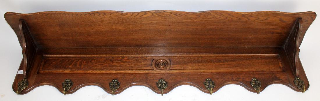 French Provincial wall mount coat rack in oak (1 of 3)