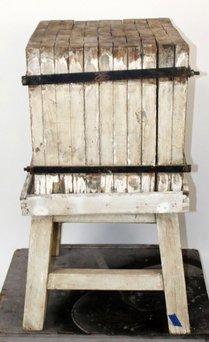 Rustic painted end cut butcher block (1 of 6)