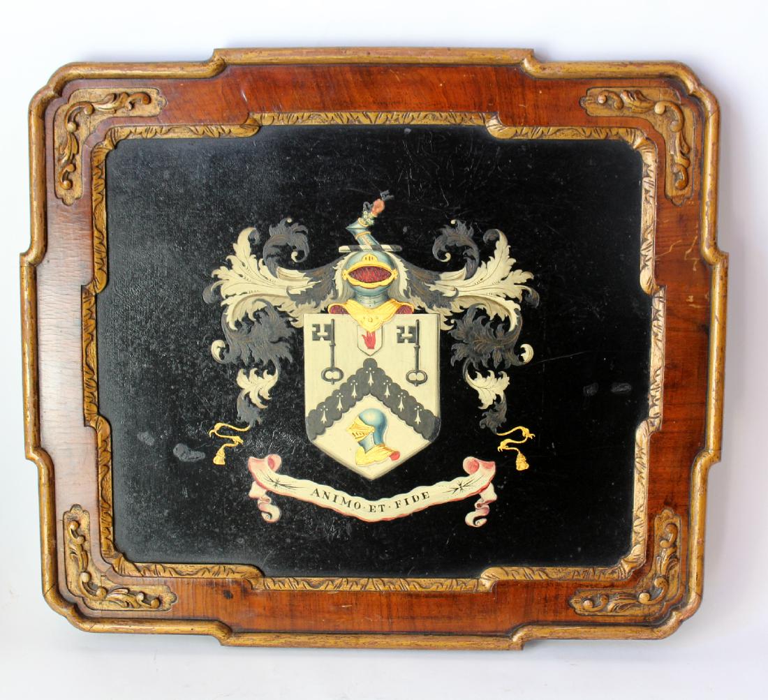 US Army 1st Cavalry Regiment crest painted wood plaque: US Army 1st Cavalry Regiment crest painted wooden plaque. Early 20th century. 18"h x 21"w