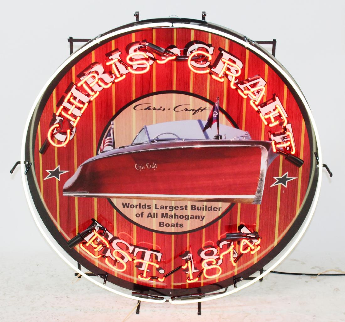 Chris Craft round neon sign