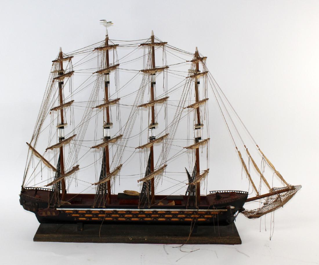 Model of Spanish frigate ship: Model of Spanish frigate ship. 30"h x 41"w x 7"d