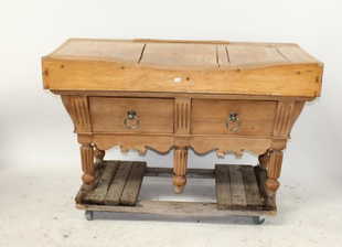Vintage Art Deco Furniture For Antique French Double Butcher Block