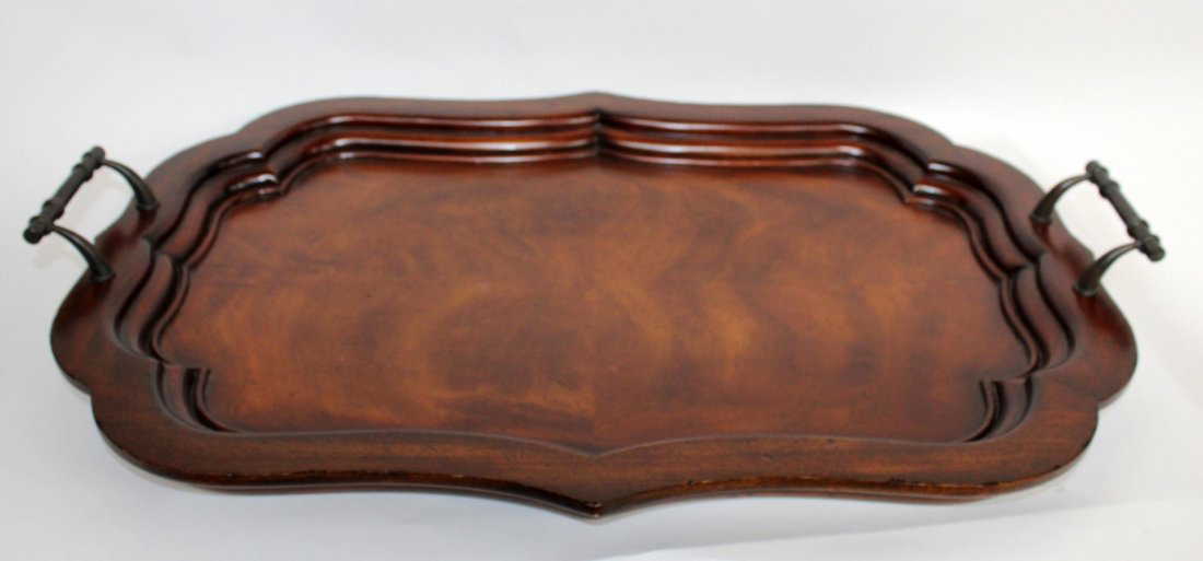 Maitland Smith shaped tray with handles