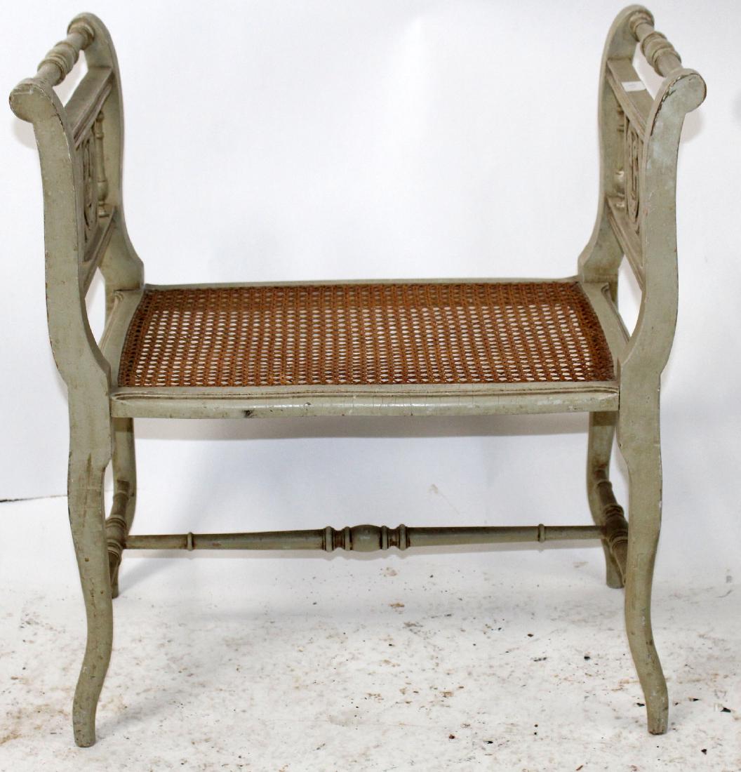 French Louis XVI style bench with caned seat (1 of 6)