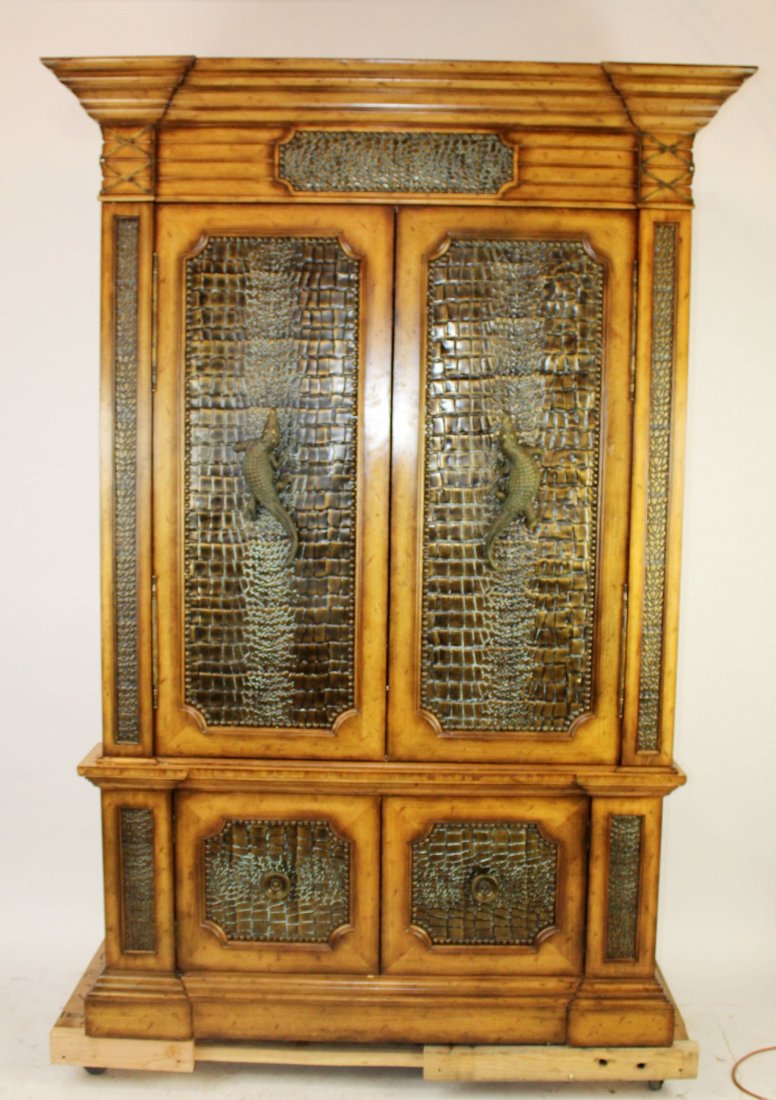 Maitland Smith embossed bar cabinet (1 of 10)