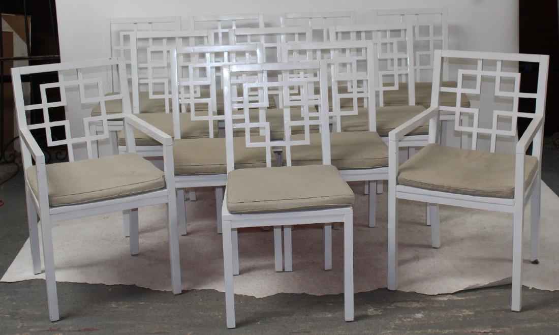 Set of 12 painted geometric chairs (1 of 10)