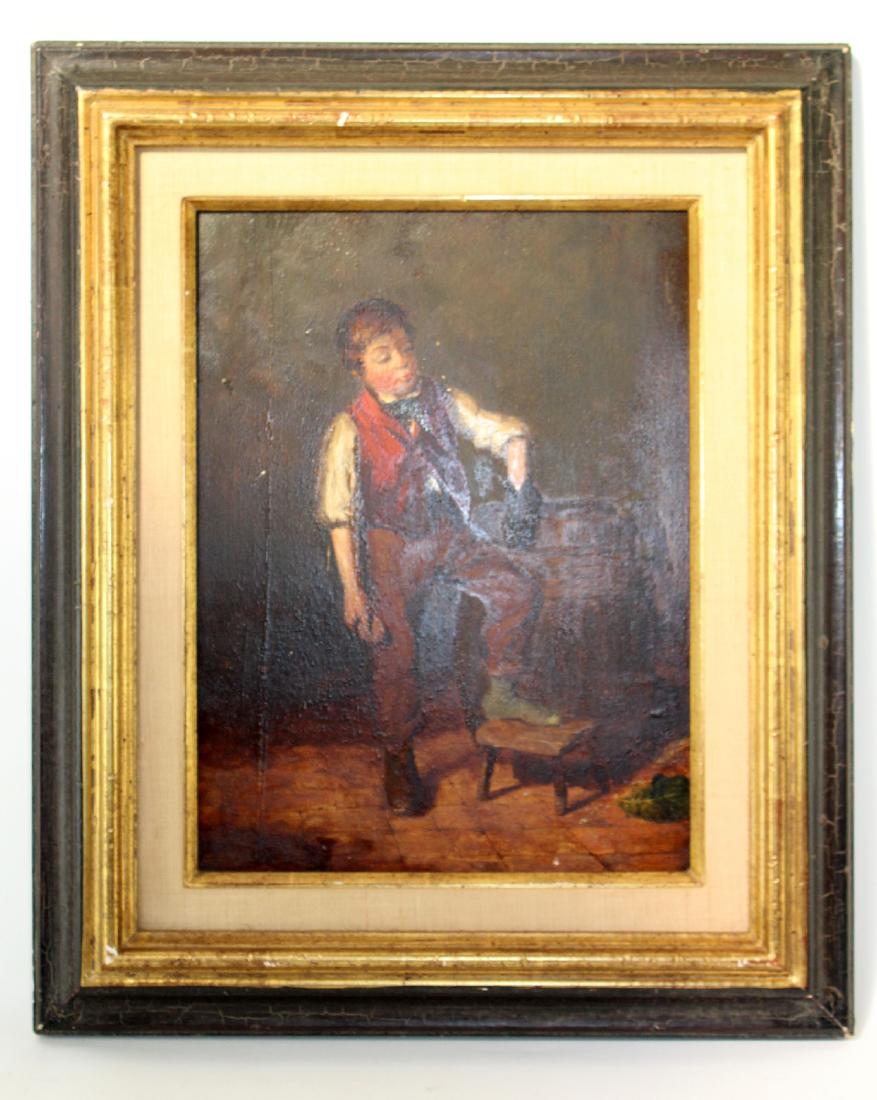 William Hemsley oil on board depicting young boy (1 of 5)