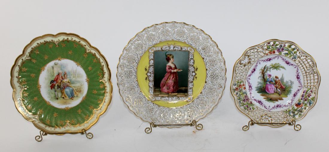 Lot of 3 German Dresden porcelain plates (1 of 6)