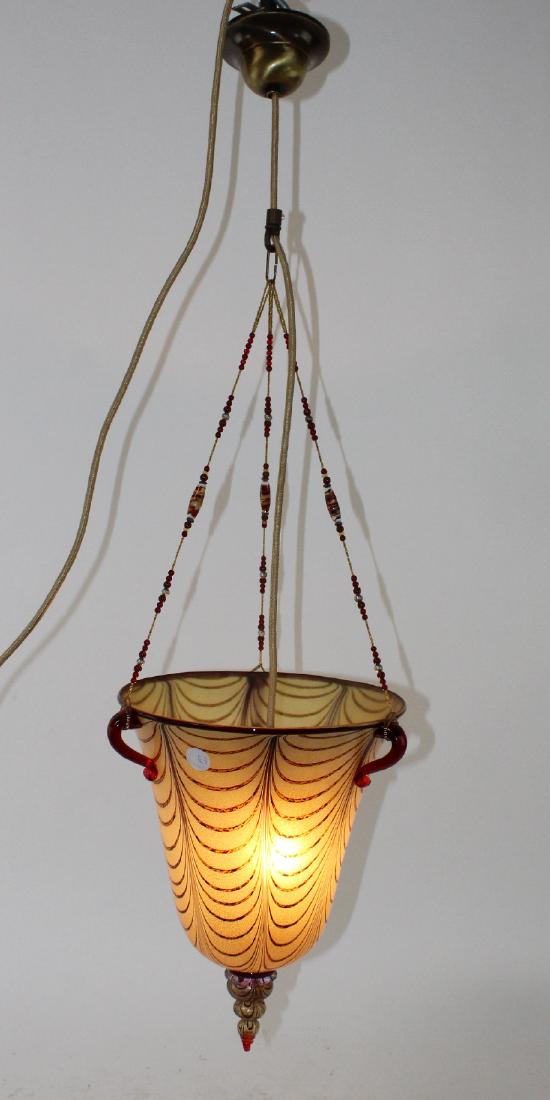 Italian Ogetti art glass pendant light: Italian Ogetti Art Glass pendant light. 16"h x 10 1/2"dia