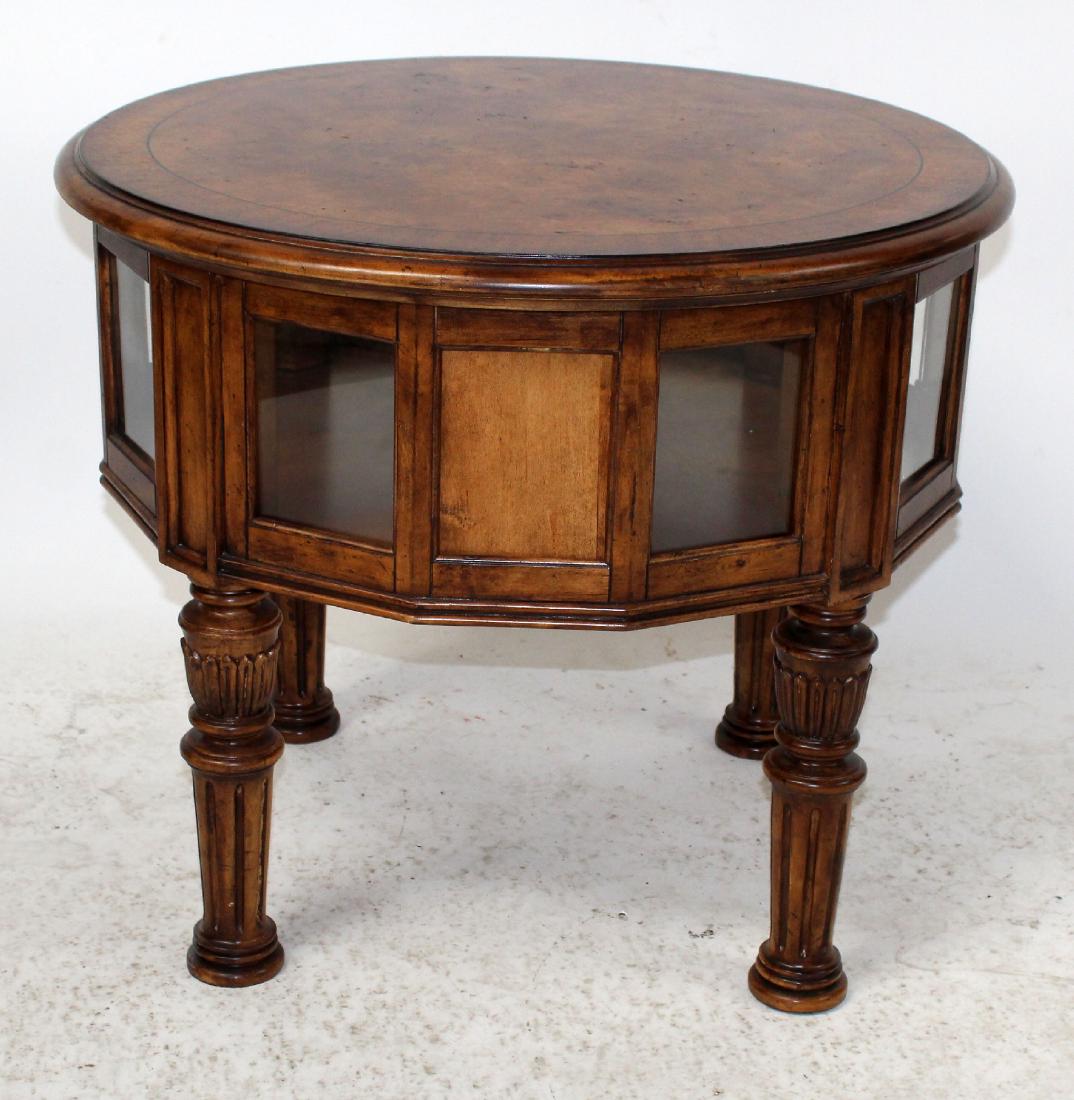 Drum style cocktail table with curio cabinet (1 of 5)