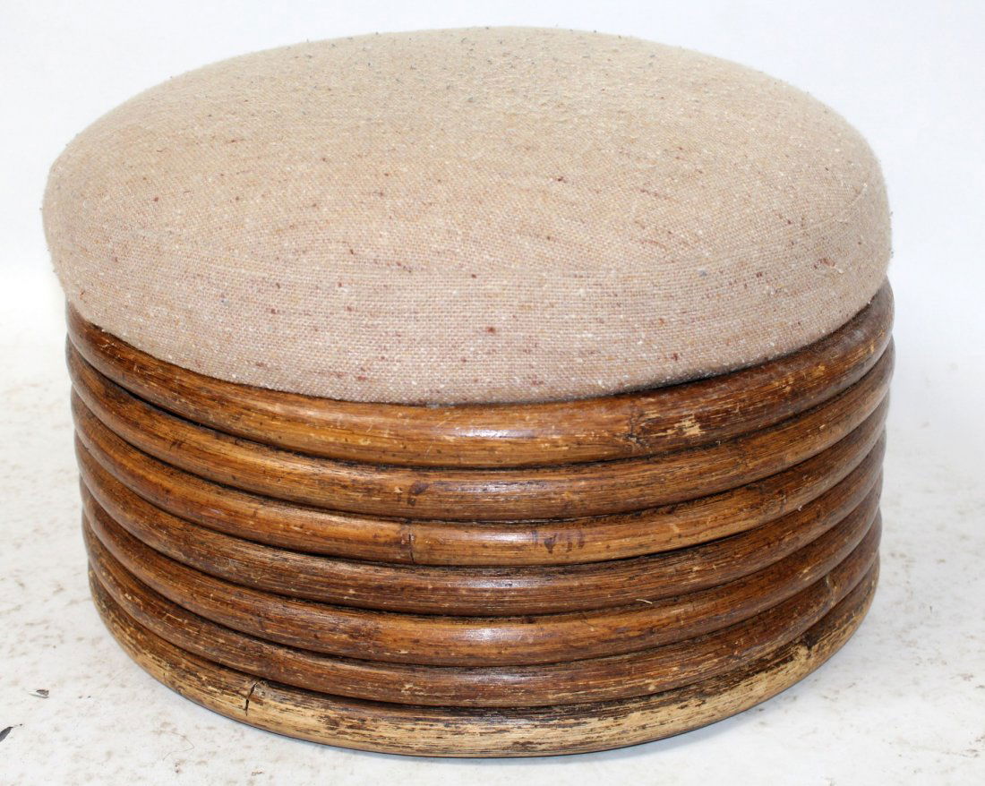 Mid century bamboo foot stool (1 of 5)