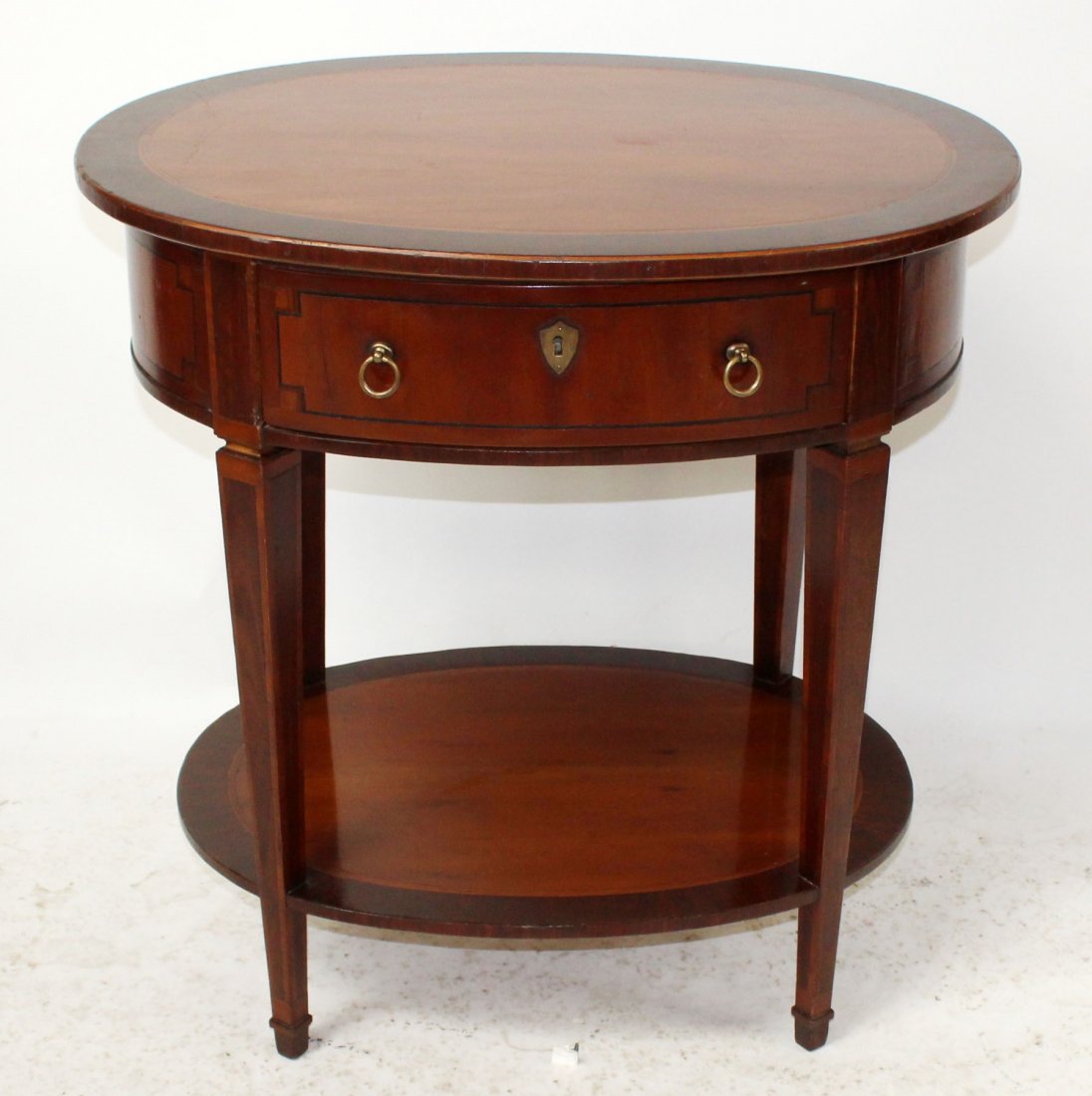 Alfonso Marina banded mahogany oval table (1 of 7)