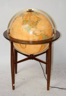 20" Heirloom lighted globe by Replogle: 20" Heirloom lighted globe by Replogle on floor stand. 37"h x 25"w