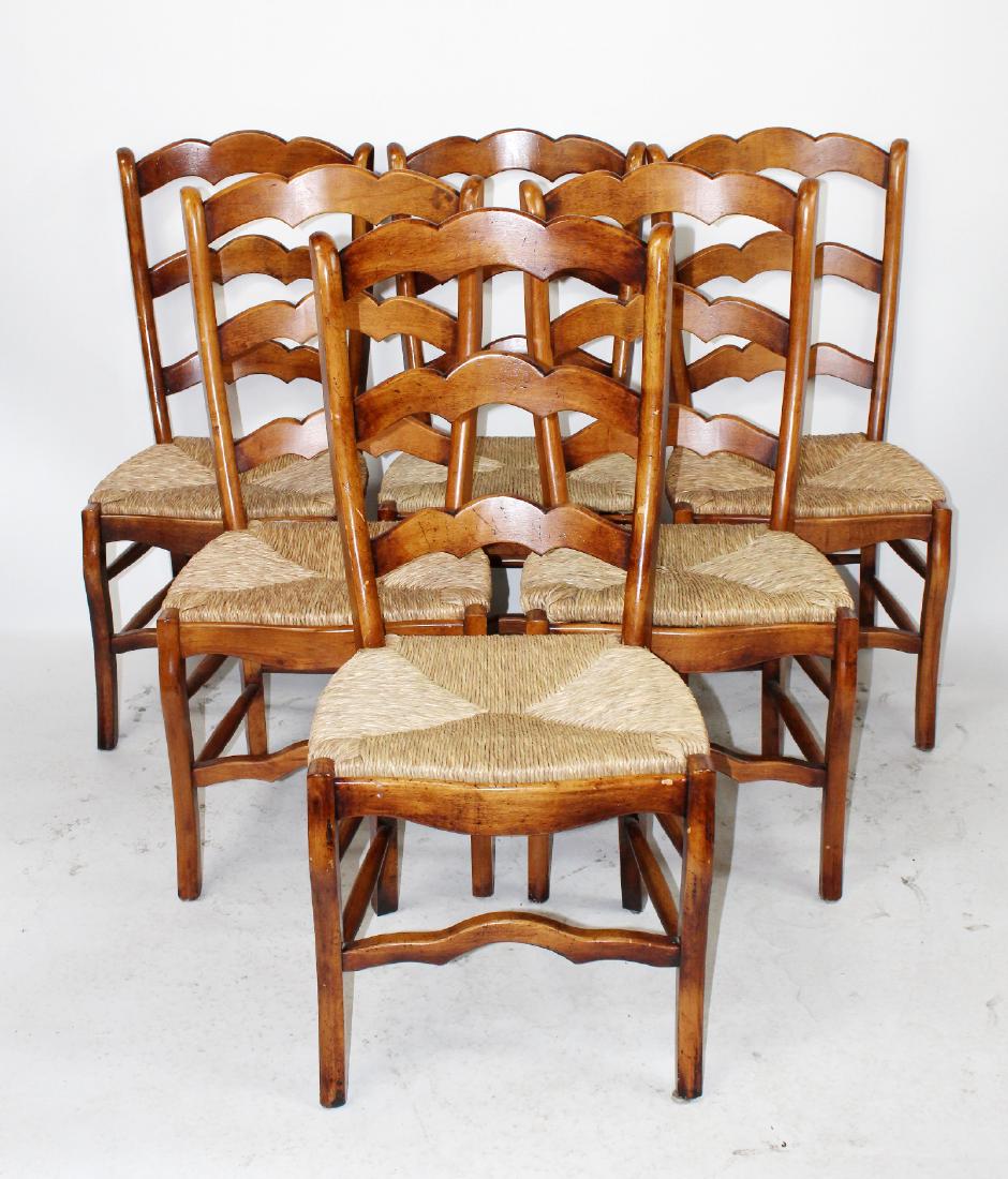 Set of 6 ladder back rush seat chairs (1 of 6)