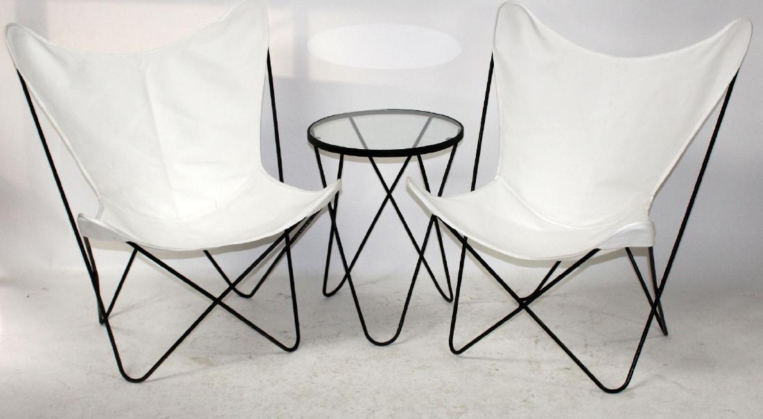 Pair Jorge Hardoy Butterfly chairs and side table (1 of 4)