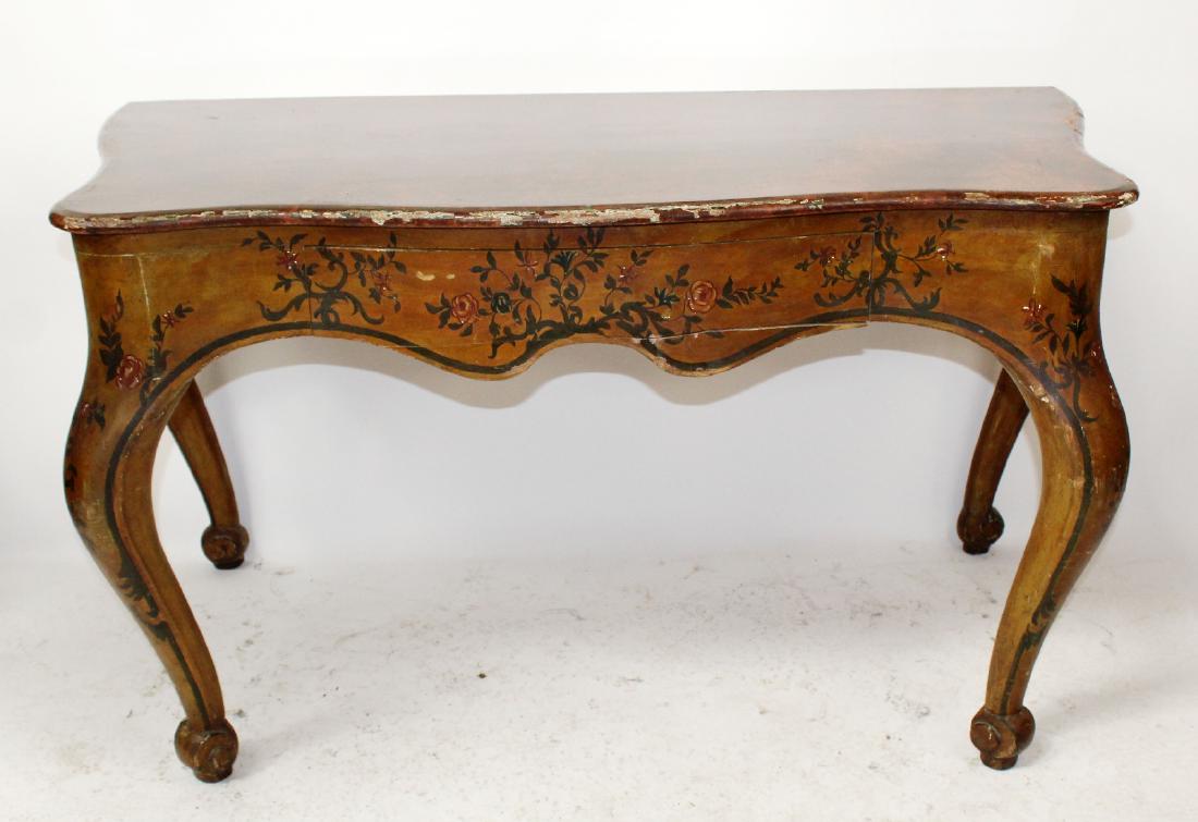 Italian painted shaped front console table (1 of 8)