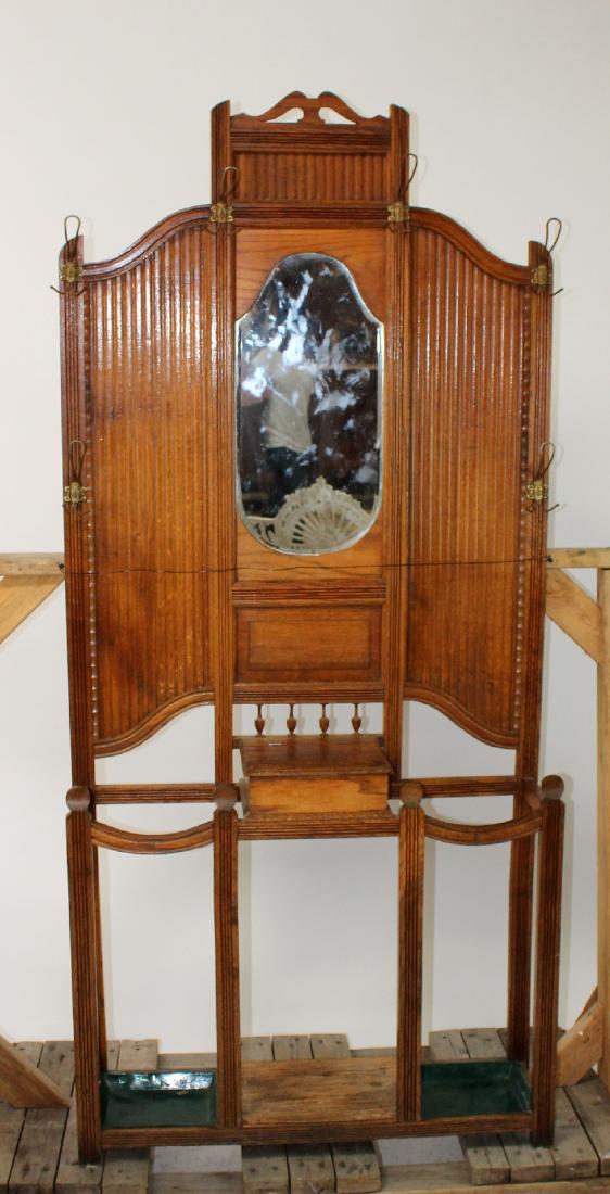 Art Deco hall tree in oak (1 of 7)