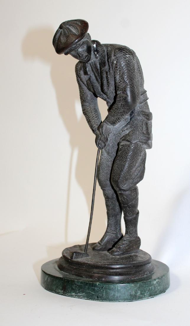 Maitland Smith bronze golfer statue on marble base (1 of 5)