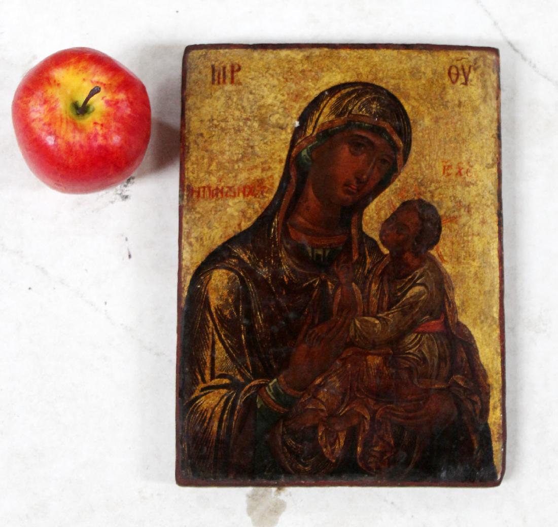 Russian Madonna & Child icon on wooden board (1 of 5)