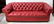 Studded red leather chesterfield sofa - 2