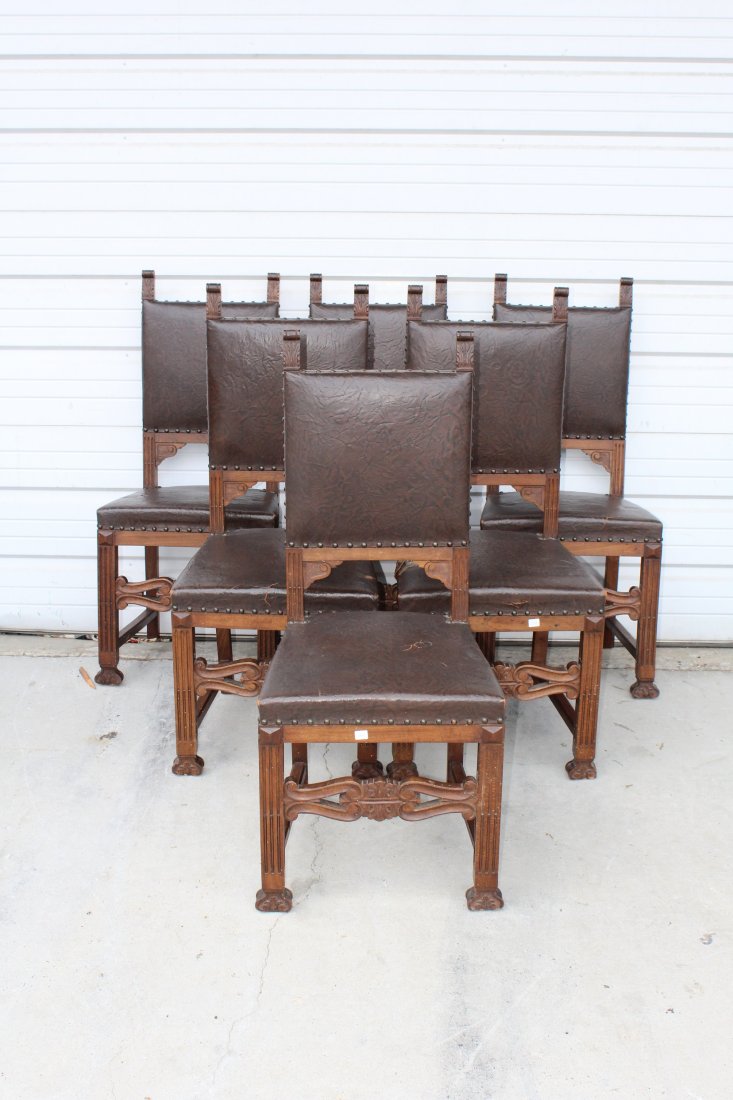 Set of 6 Italian Renaissance dining chairs: Set of 6 Italian Renaissance dining chairs. Early 20th century.