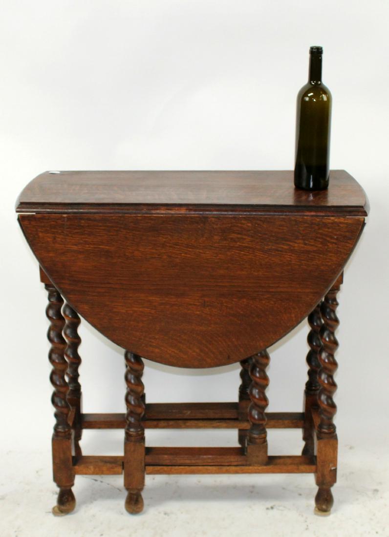 English oak barley twist drop side gate leg table (1 of 7)