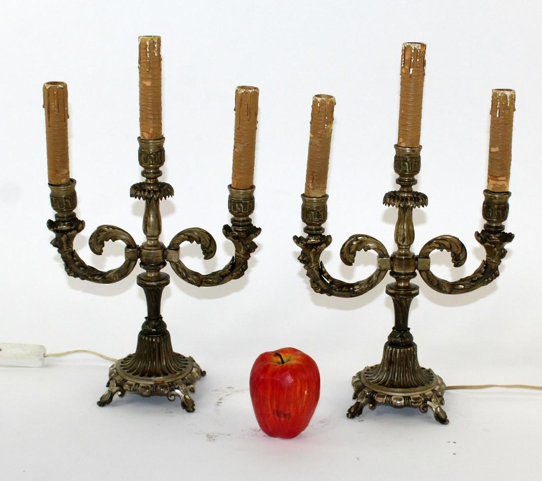 Pair of French 3-arm candelabra (1 of 7)