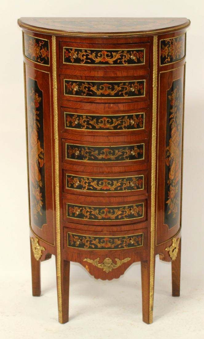 Painted demi lune semainier chest (1 of 9)