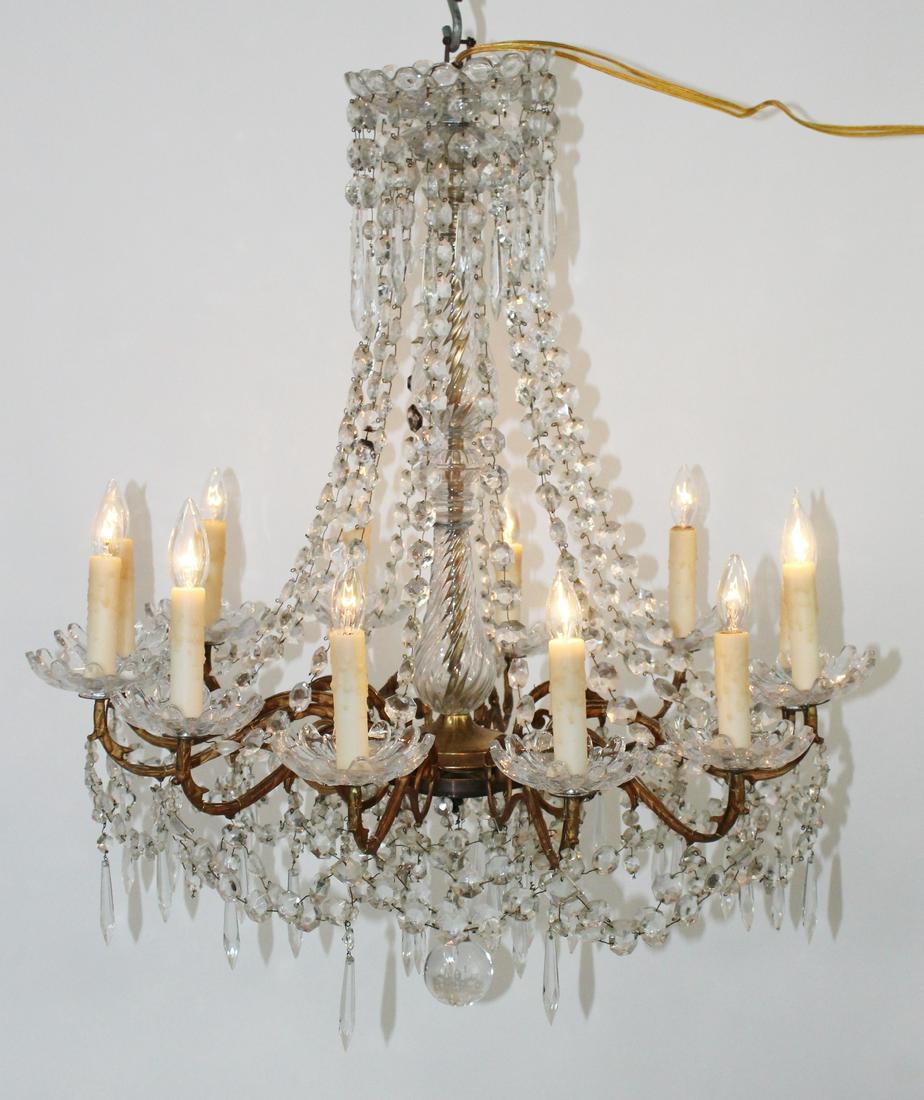 French 12 light crystal chandelier (1 of 8)