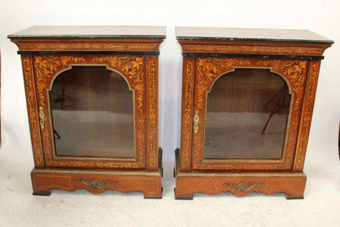 Lot of 2 Italian marquetry & painted cabinets (1 of 8)