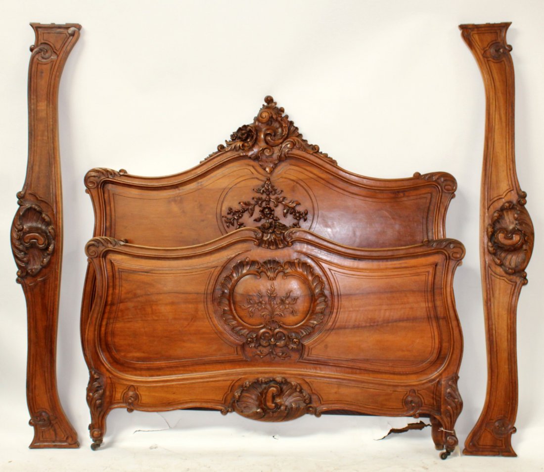 French Louis XV carved walnut bed (1 of 6)