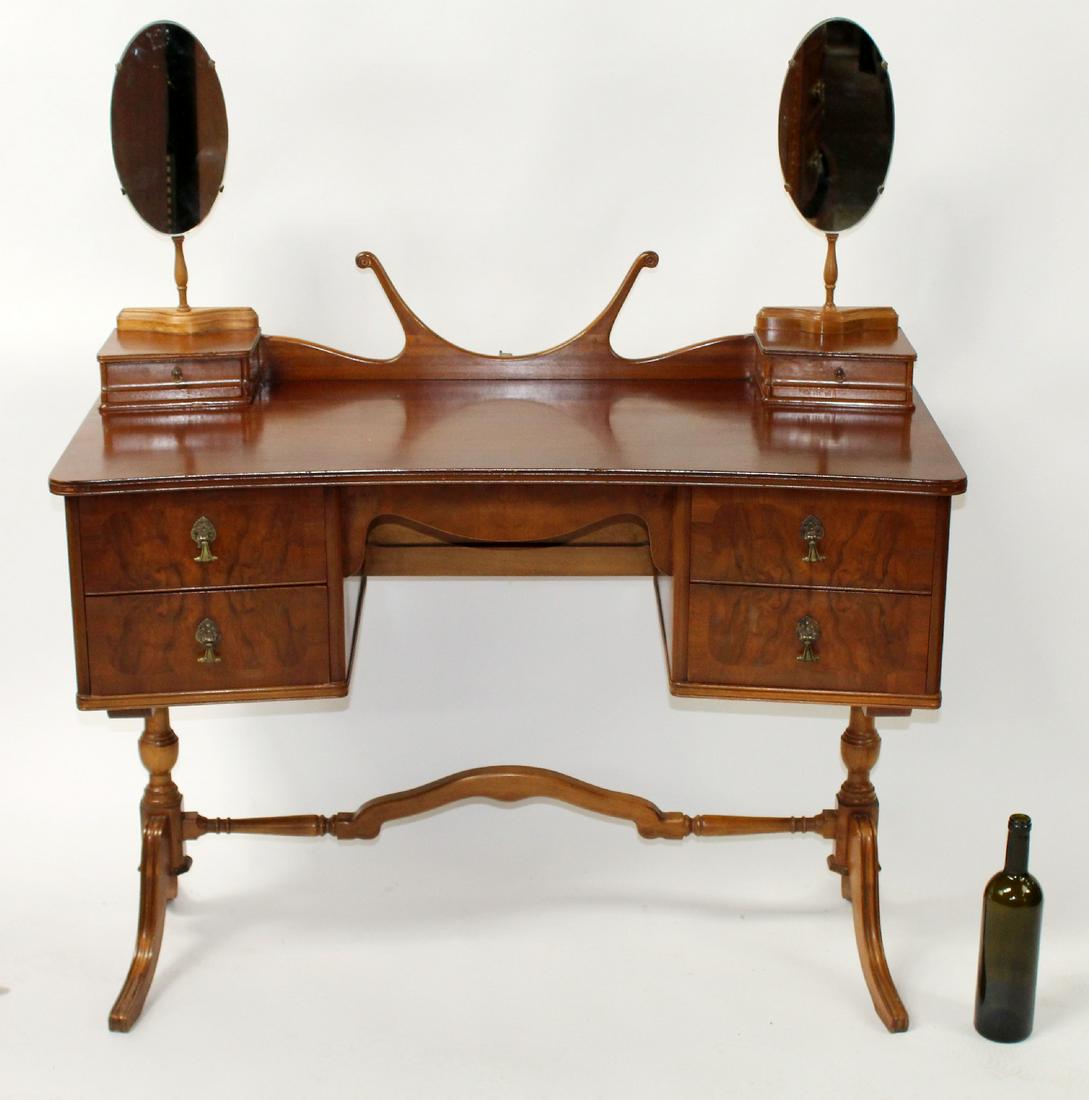 English vanity in walnut with side mirrors (1 of 7)