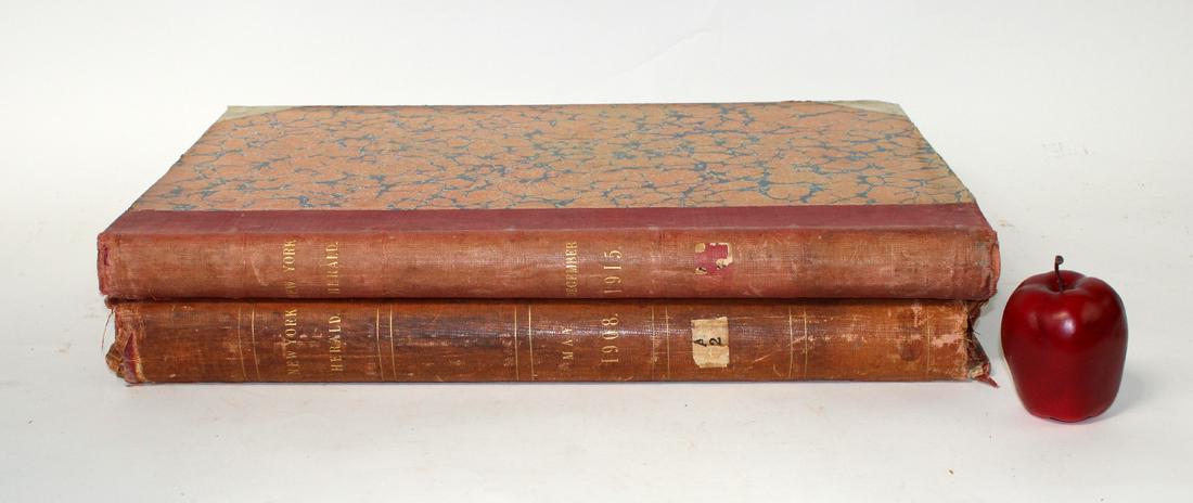 2 leather bound folio books of antique newspapers (1 of 8)