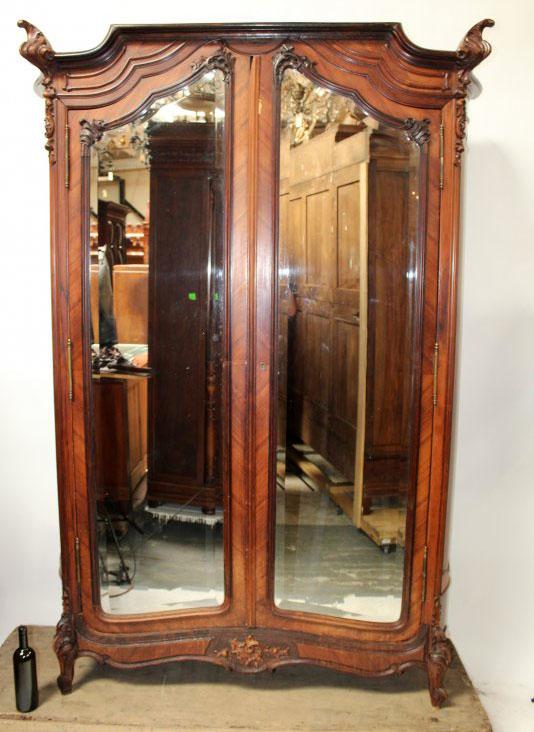 French Louis XV style 2 door armoire in rosewood (1 of 7)